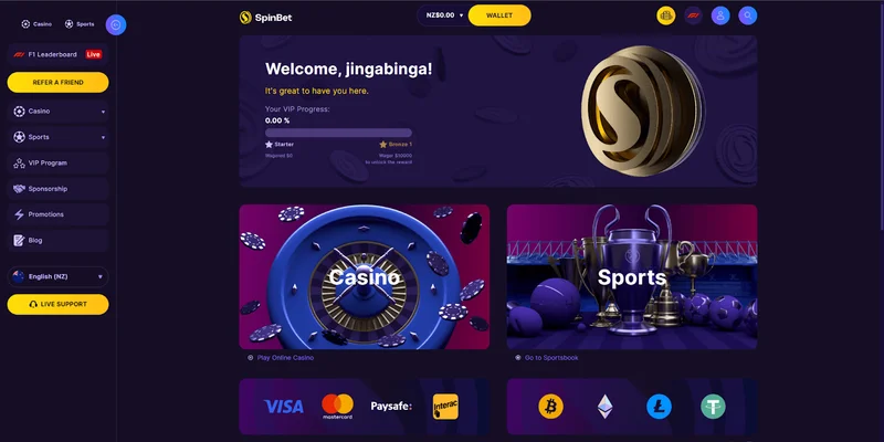 SpinBet Casino Games Collection